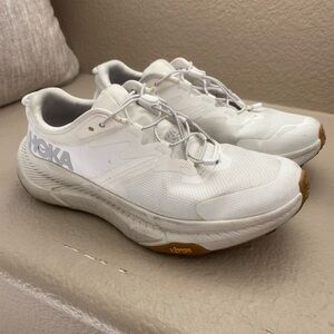 Hoka transport White Athletic Shoes with Cushioned Comfort